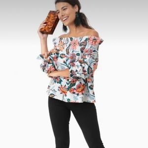 Tuckernuck Ruffle Floral Blouse